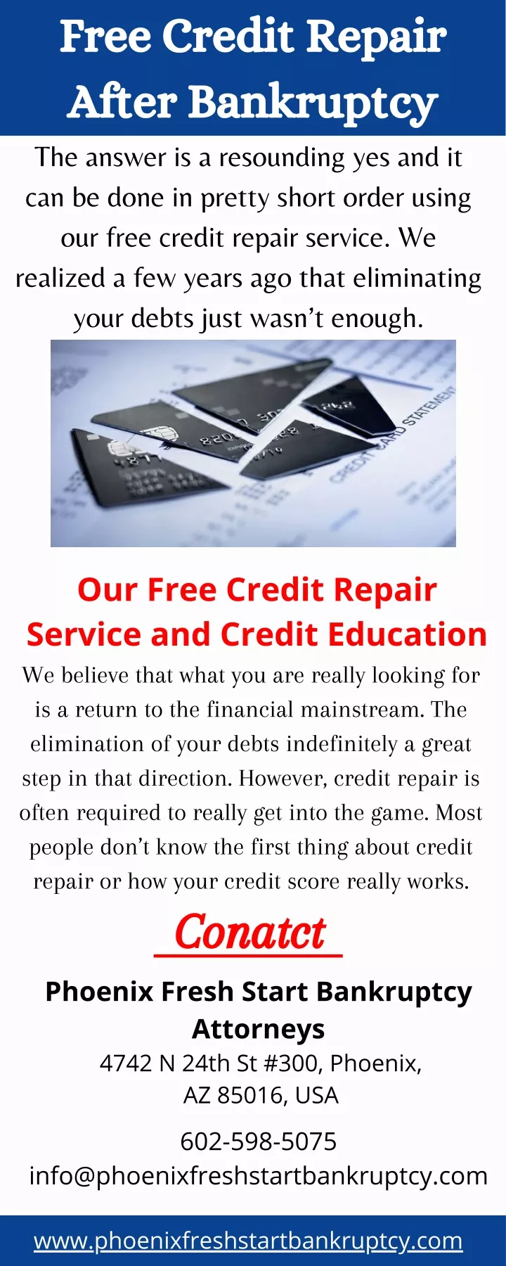 free credit repair after bankruptcy the answer