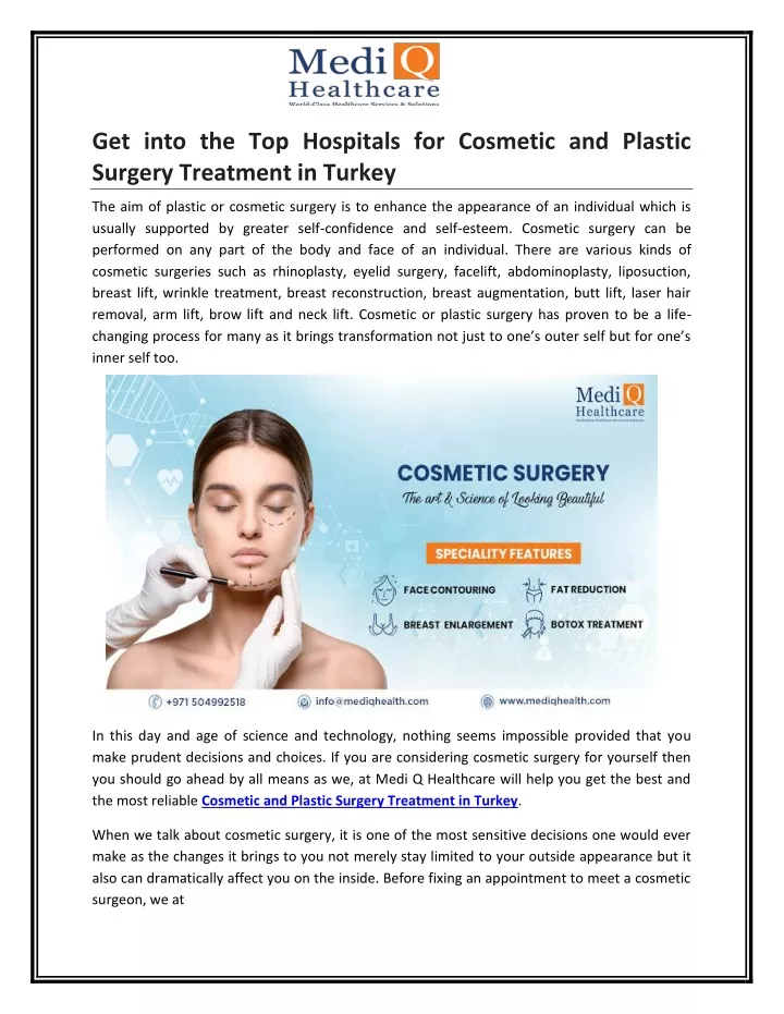 get into the top hospitals for cosmetic