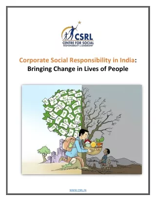Corporate Social Responsibility in India: Bringing Change in Lives of People