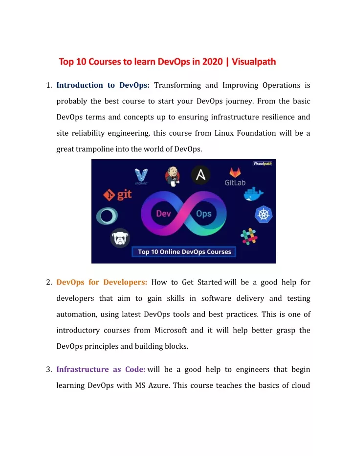 top 10 courses to learn devops in 2020 visualpath