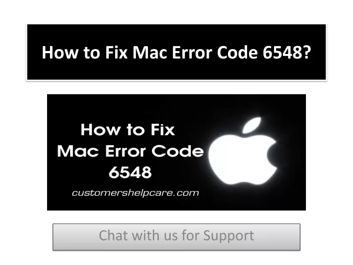 how to fix mac error code 6548