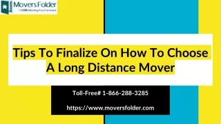 tips to finalize on how to choose a long distance mover