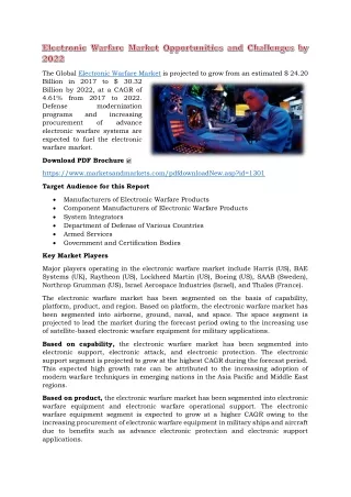 the global electronic warfare market is projected