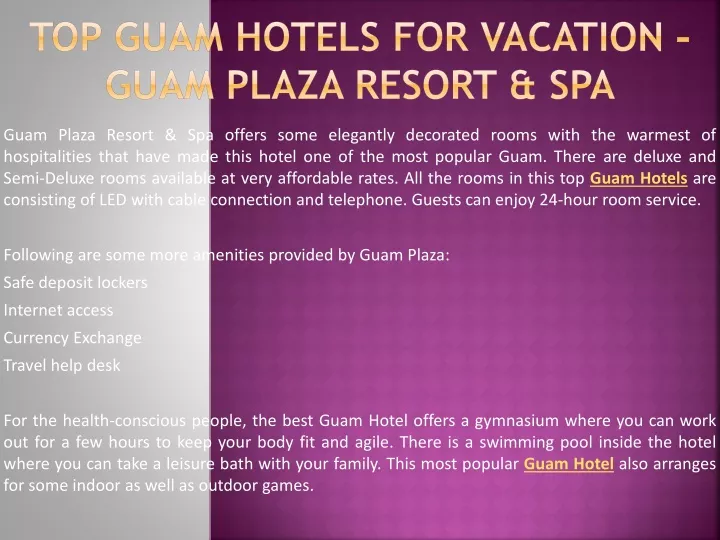 top guam hotels for vacation guam plaza resort spa