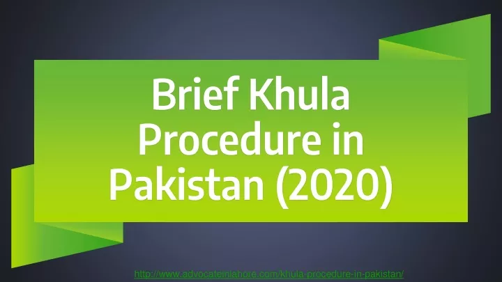 brief khula procedure in pakistan 2020