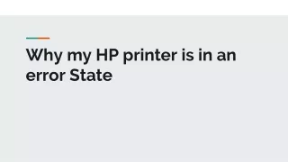 why my hp printer is in an error state