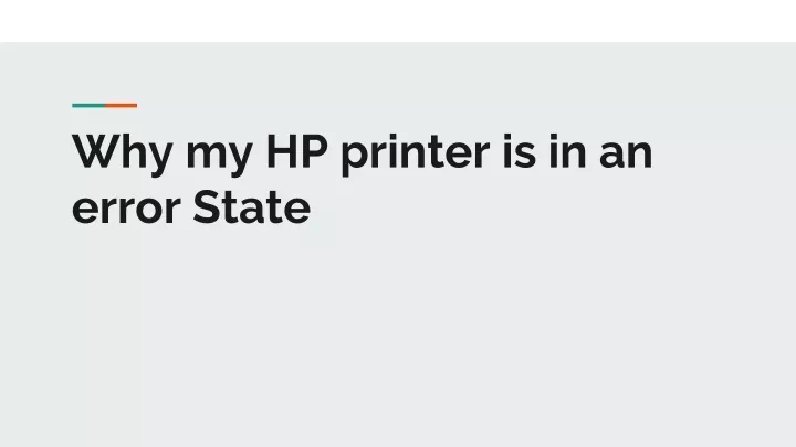 why my hp printer is in an error state