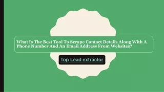 what is the best tool to scrape contact details