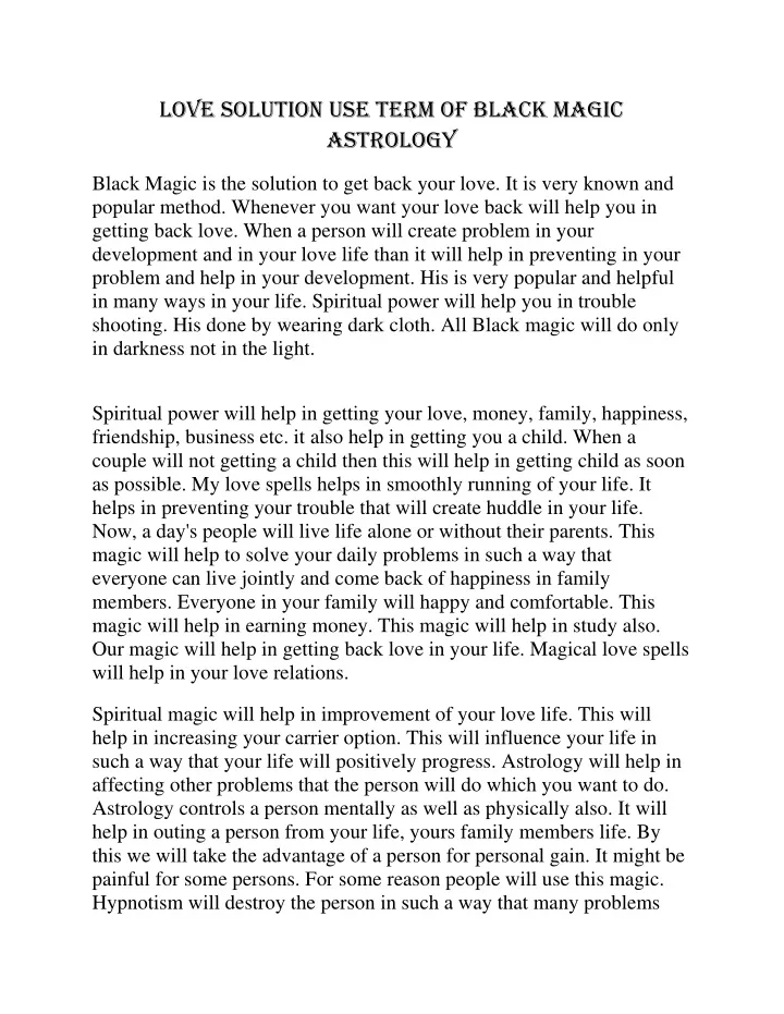 love solution use term of black magic astrology