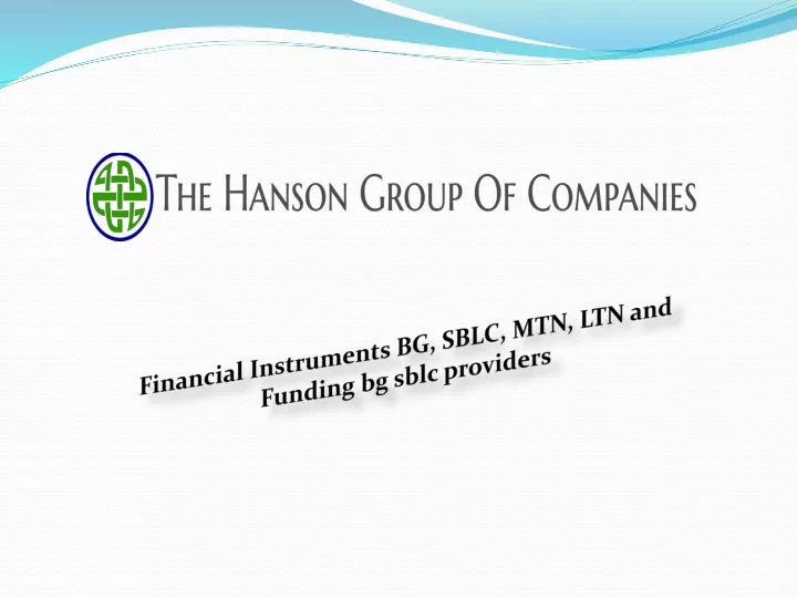 financial instruments bg sblc mtn ltn and funding