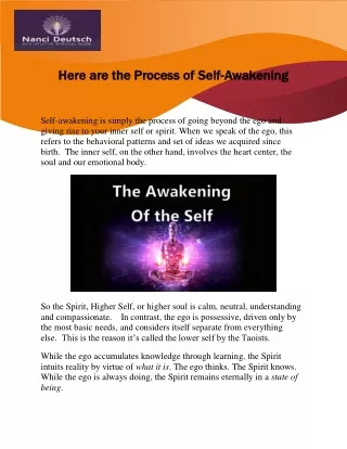 Here are the Process of Self-Awakening