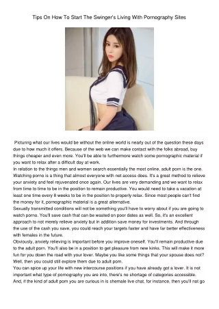 tips on how to start the swinger s living with