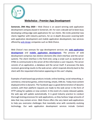 webchoice premier app development