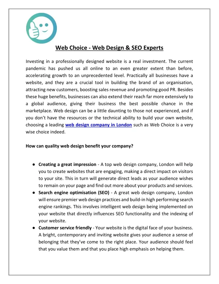 web choice web design seo experts