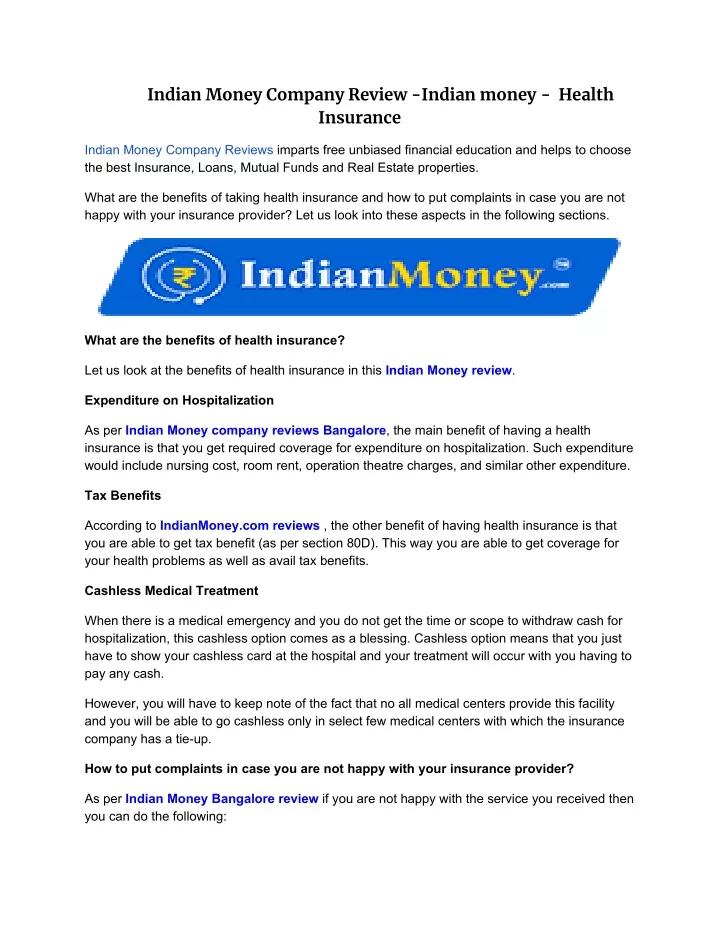 indian money company review indian money health