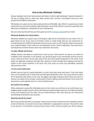 how to buy wholesale clothing