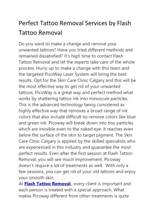 Perfect Tattoo Removal Services by Flash Tattoo Removal