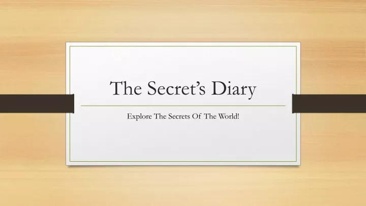 the secret s diary