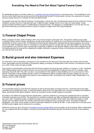 Every little thing You Need to Understand About Typical Funeral Prices