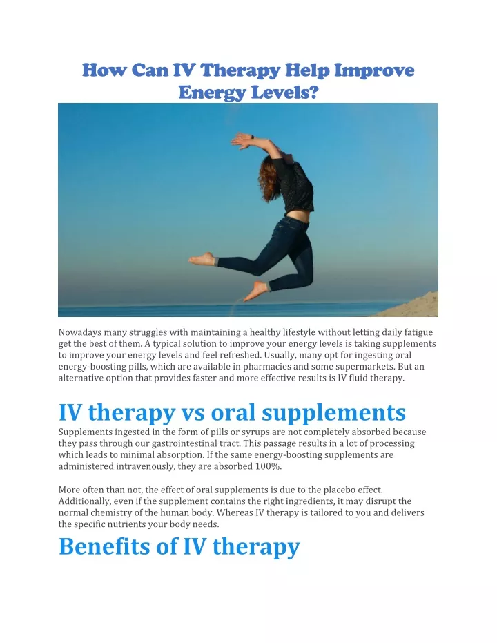 how can iv therapy help improve energy levels