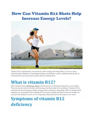 vitamin B12 shots benefits