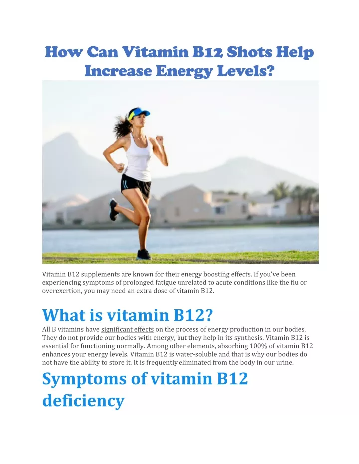 how can vitamin b12 shots help increase energy
