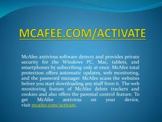 mcafee com activate