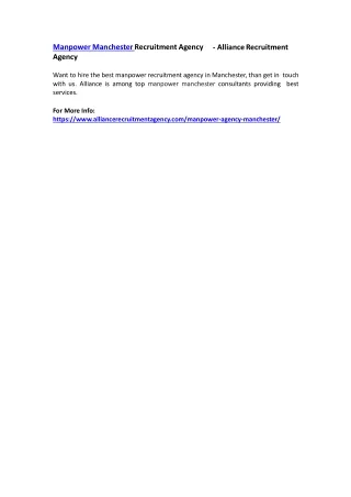 manpower manchester recruitment agency agency