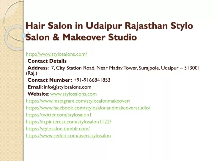 hair salon in udaipur rajasthan stylo salon makeover studio