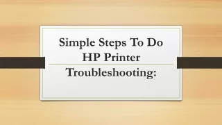 simple steps to do hp printer troubleshooting