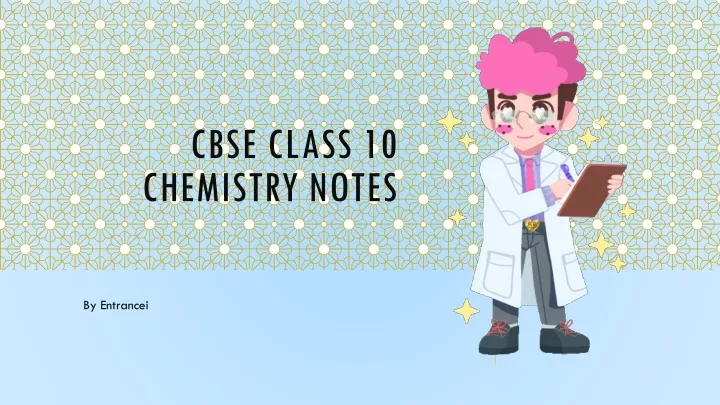 cbse class 10 chemistry notes