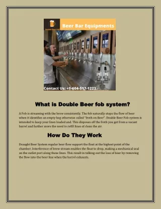 Double beer fob for beer bar equipment