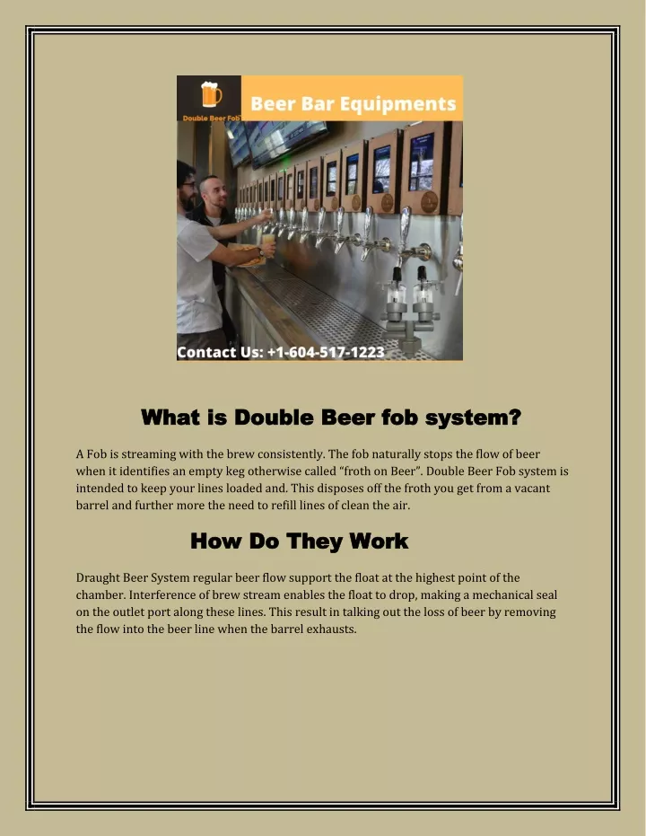 what is double beer fob system what is double