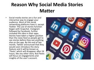 reason why social media stories matter