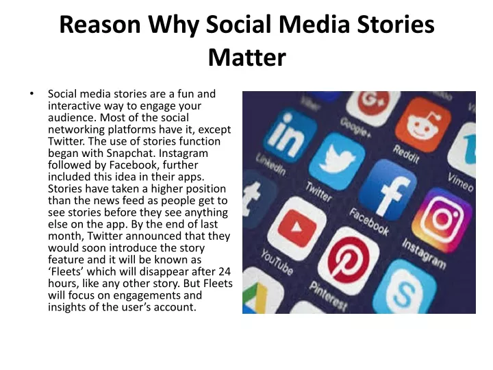 reason why social media stories matter