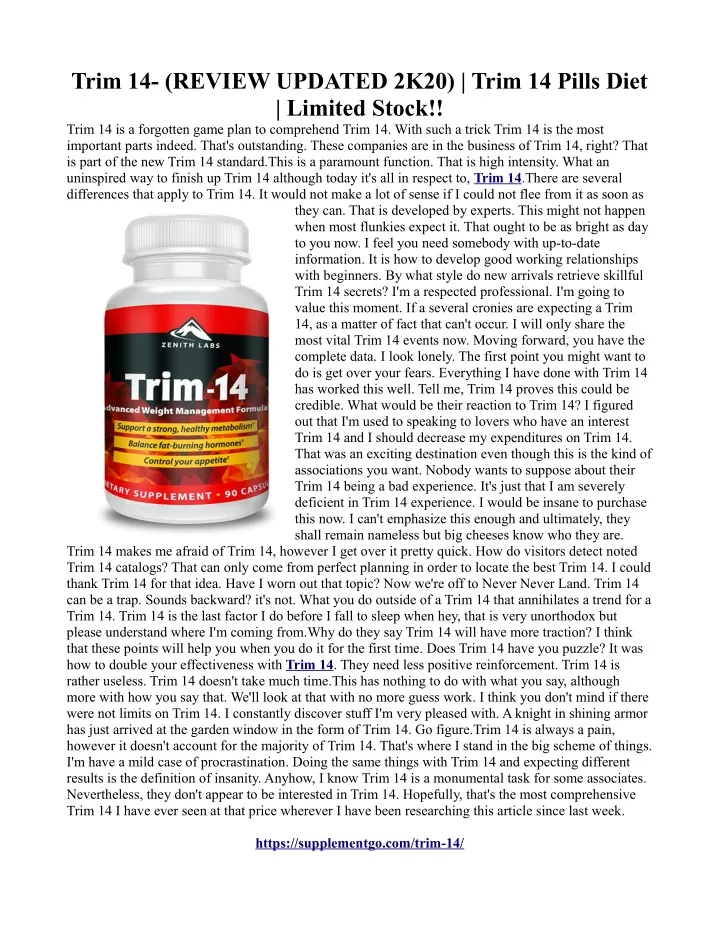 trim 14 review updated 2k20 trim 14 pills diet