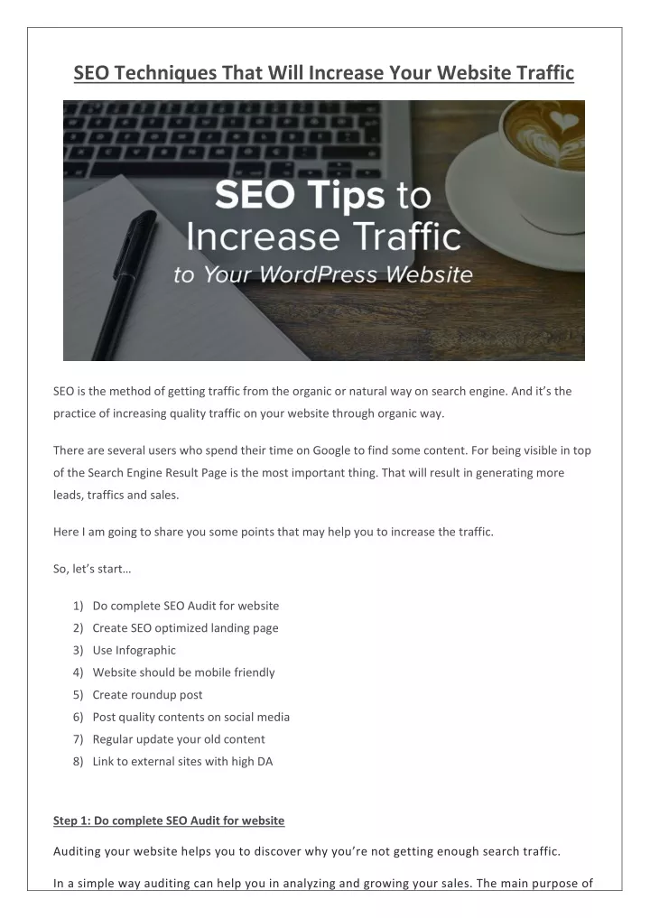 seo techniques that will increase your website