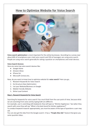 how to optimize website for voice search