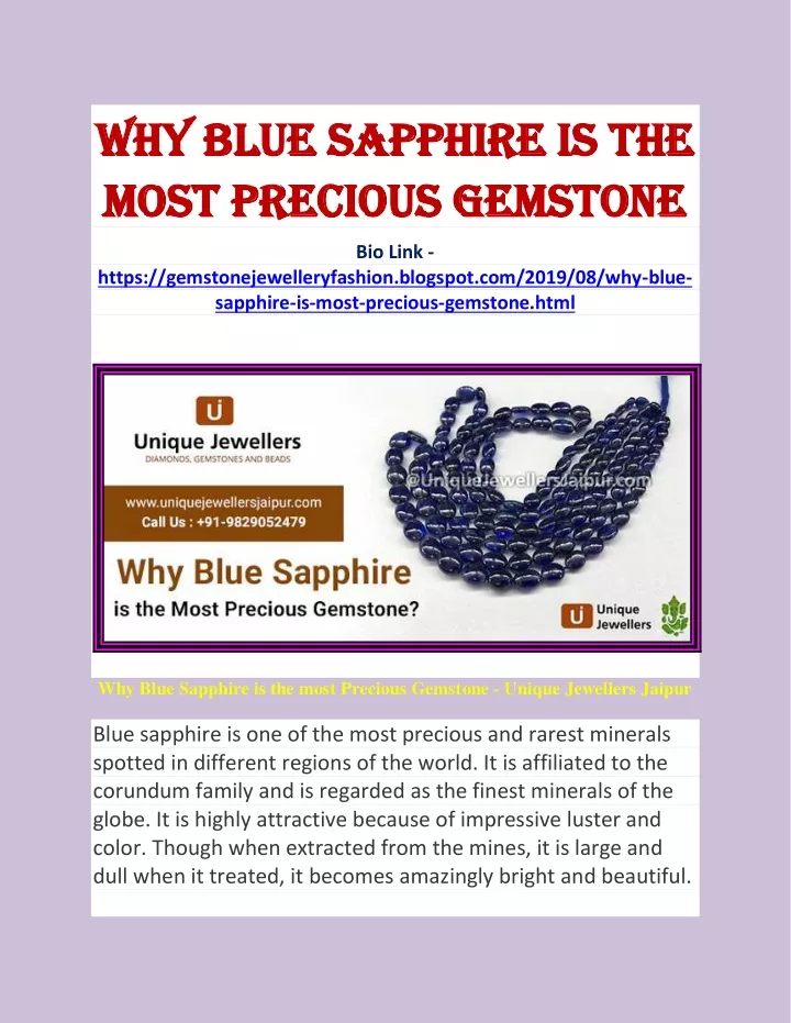 why blue sapphire is the why blue sapphire