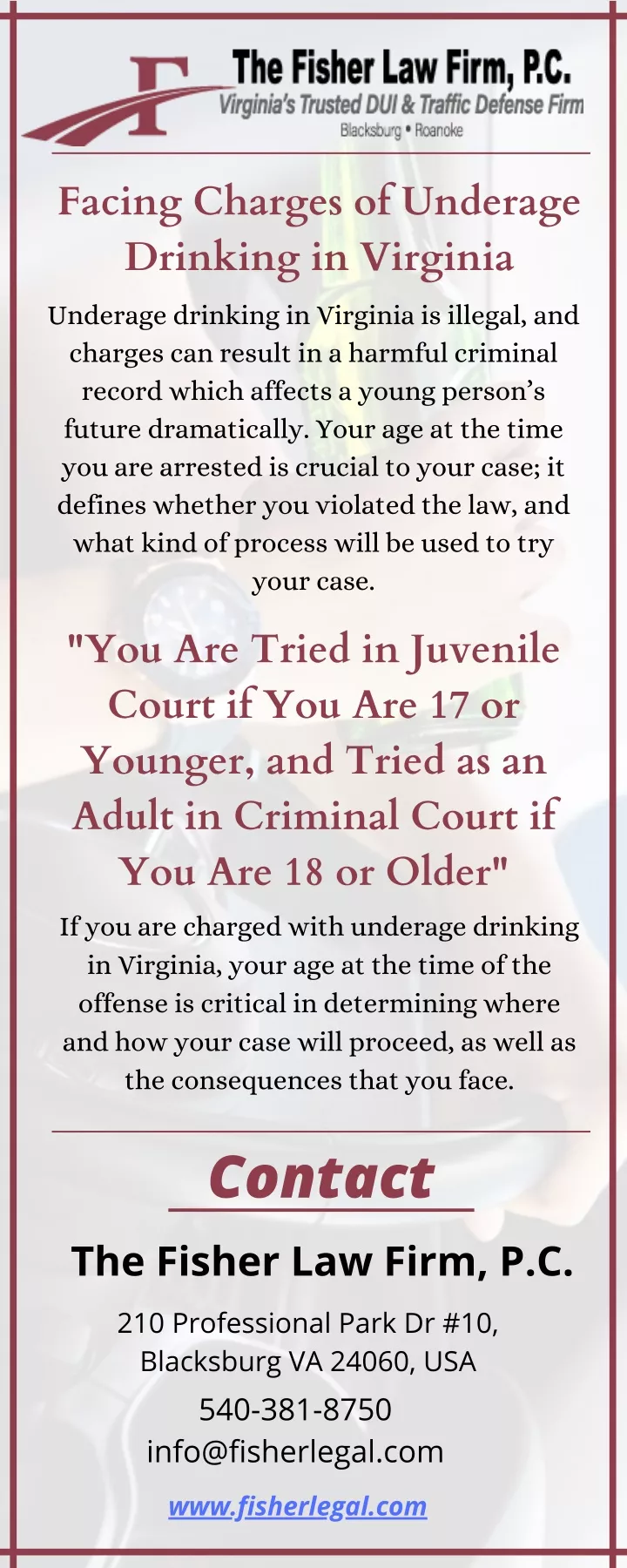 facing charges of underage drinking in virginia