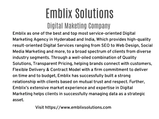 Emblix solutions - Digital marketing company