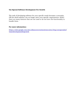 use special software development for growth