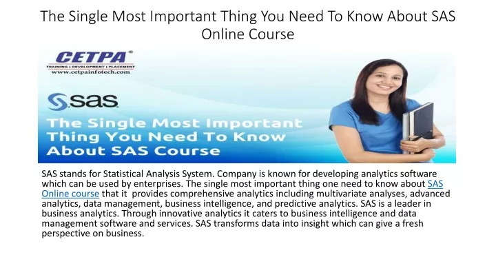 the single most important thing you need to know about sas online course