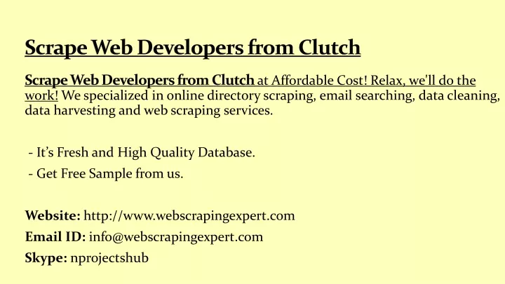 scrape web developers from clutch