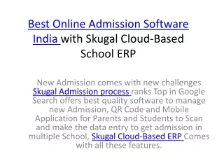 best online admission software india with skugal cloud based school erp