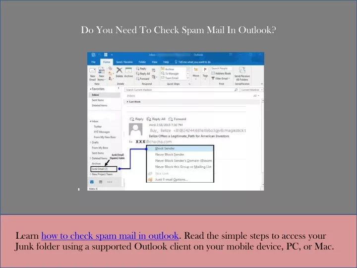 do you need to check spam mail in outlook