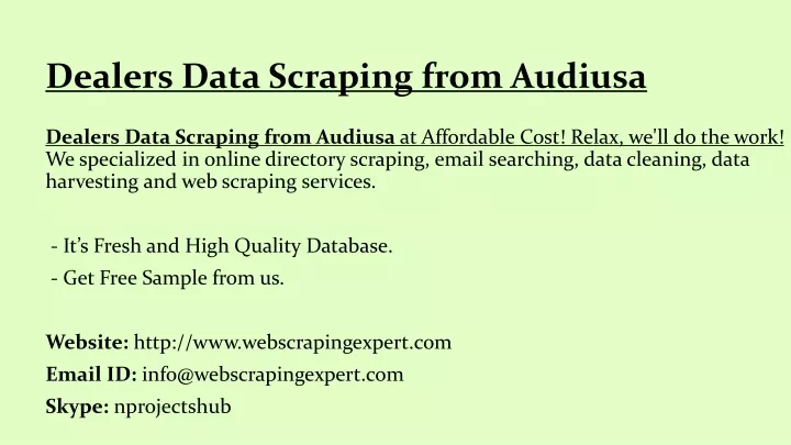 dealers data scraping from audiusa
