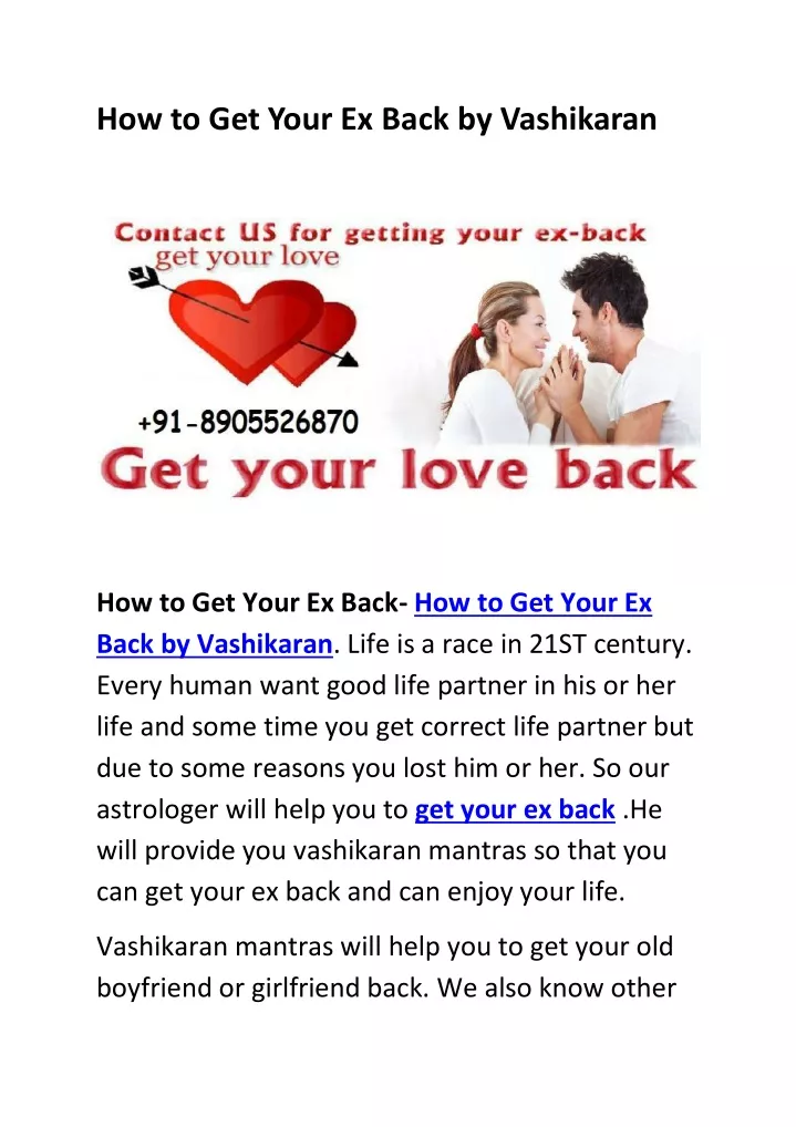 how to get your ex back by vashikaran