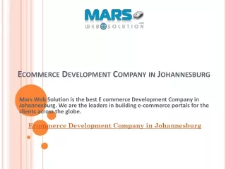 Ecommerce Development Company in Johannesburg