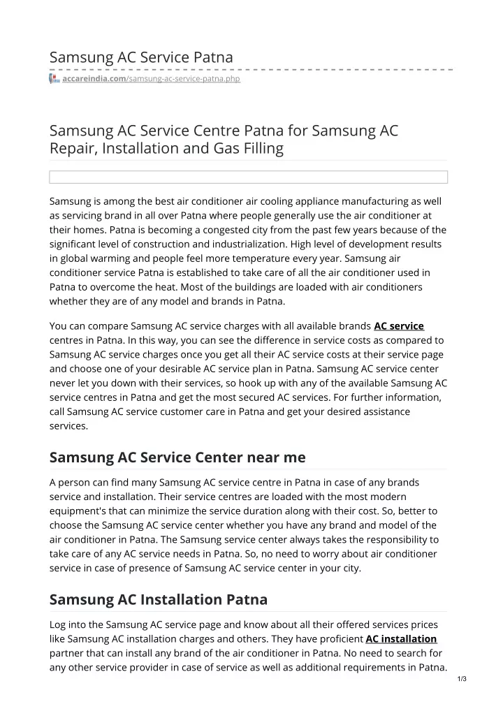 samsung ac service patna